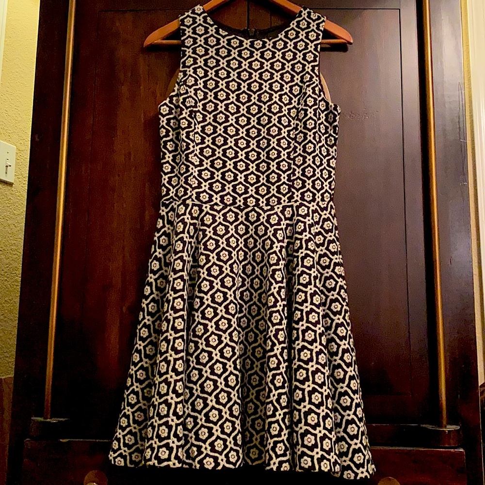 Cynthia Rowley Black and White Flower Motif Dress